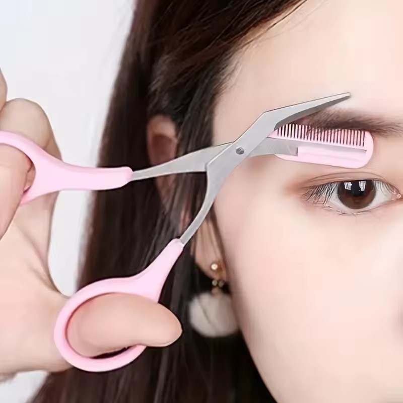 Safe Eyebrow Scissors with Com - Beauty Makeup Salon ulasan dan harga