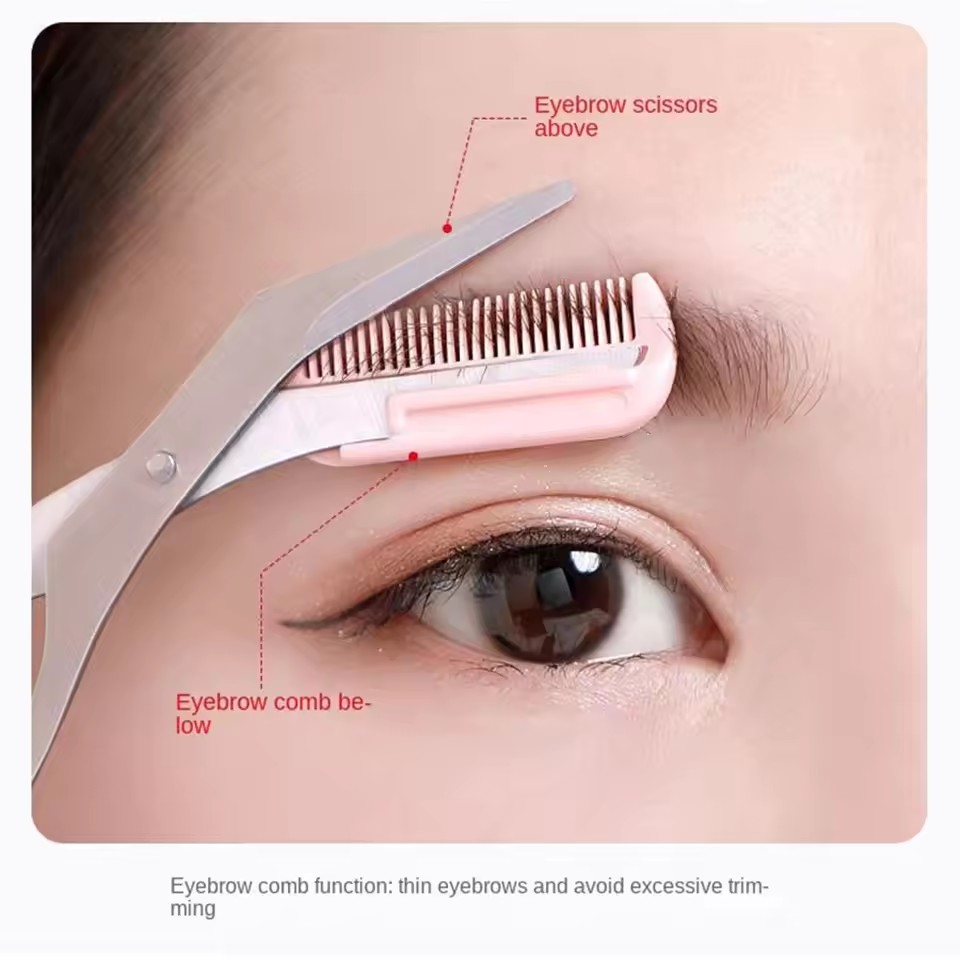 Safe Eyebrow Scissors with Com - Beauty Makeup Salon ulasan dan harga