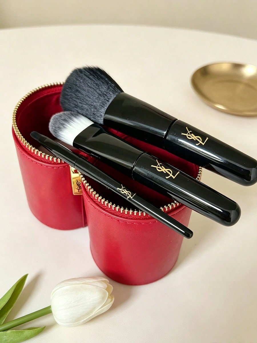 YSL Makeup Brush Set, Red Cyli - Ysl Beauty Makeup Set ulasan dan harga