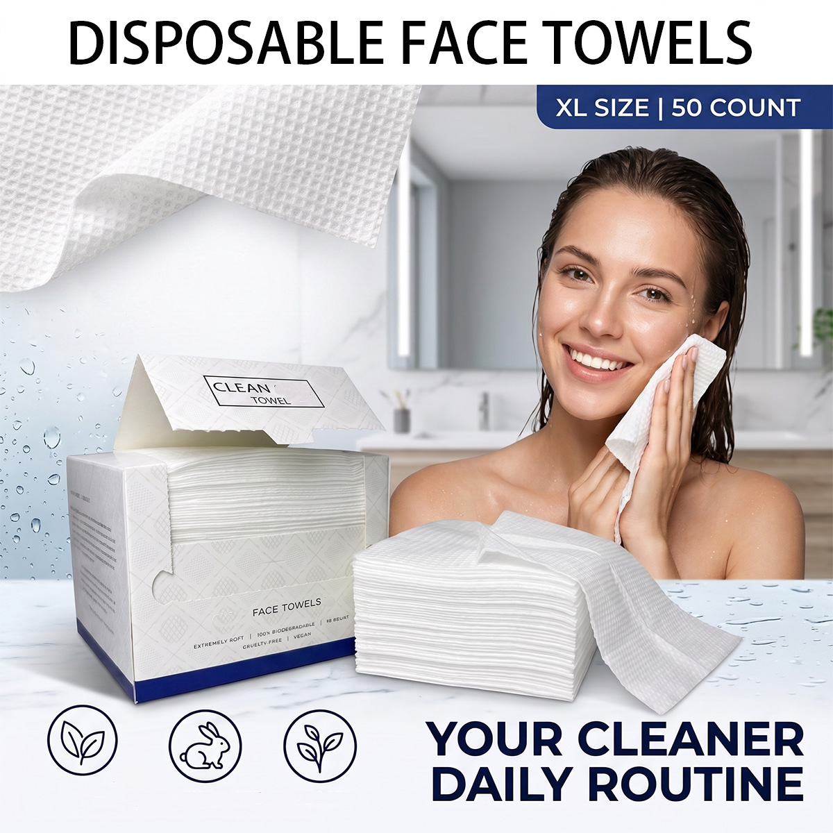 50Pcs/Box Disposable Face Towe - Beauty Makeup Salon ulasan dan harga