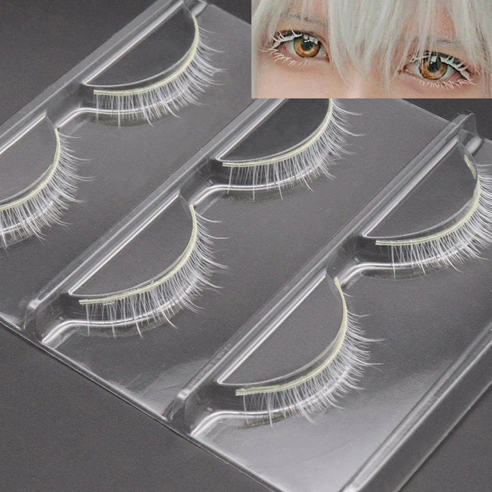 Hot 3pair White Eyelashes Make - Beauty Full Makeup ulasan dan harga