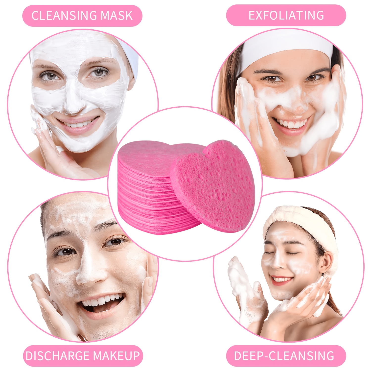 50PCS Heart-Shaped Compressed  - Beauty Makeup Store ulasan dan harga